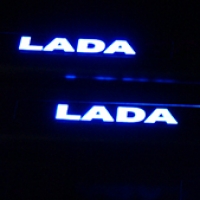 Накладки на пороги с подсветкой LADA Приора