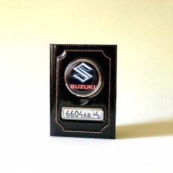Обложки для автодокументов Suzuki,Обложки для документов Suzuki,обложка для документов на машину с маркой машины и номером Сузуки,Обложка для документов на машину Сузуки,Обложки для автодокументов с гос. номером,Обложки для автодокументов с гос 