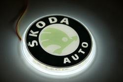 Светящийся логотип SKODA SUPERB,светящаяся эмблема SKODA SUPERB,светящийся логотип на авто SKODA SUPERB,светящийся логотип на автомобиль SKODA SUPERB,подсветка логотипа SKODA SUPERB,2D,3D,4D,5D,6D