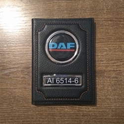 Обложки для автодокументов DAF,Обложки для документов DAF,обложка для документов на машину с маркой машины и номером DAF,Обложка для документов на машину DAF,Обложки для автодокументов с гос. номером,Обложки для автодокументов 