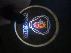 Подсветка логотипа в двери Scania,подсветка дверей с логотипом Scania,подсветка дверей с логотипом авто Scania,светодиодная подсветка логотипа Scania в двери,Лазерные проекторы Scania в двери,Лазерная подсветка Scania