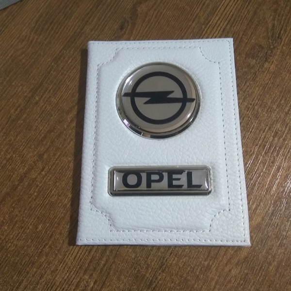 Обложки для автодокументов OPEL,ОПЕЛЬ на зеркальном хроме,Кожаная обложка для документов с эмблемой OPEL,ОПЕЛЬ на зеркальном хроме,Уникальный дизайн обложки с зеркальным хромов для автодокументов с логотипом OPEL,ОПЕЛЬ на основании подложки из зеркального