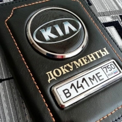 Обложки для автодокументов KIA,Обложки для документов KIA,обложка для документов на машину с маркой машины и номером КИА,Обложка для документов на машину КИА,Обложки для автодокументов с гос. номером,Обложки для автодокументов с гос 
