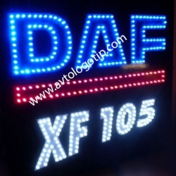 Светящийся логотип DAF XF105,светящийся логотип для грузовика DAF XF105,светящаяся эмблема DAF XF105,табличка DAF XF105,картина DAF XF105,логотип на стекло DAF XF105,светящаяся картина DAF XF105,светодиодный логотип DAF XF105,Truck Led Logo DAF XF105,12v,