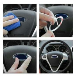 Хром окантовка логотипа на руль для Ford Fiesta, Mondeo, Focus, B-Max,Кольцо накладка на руль,Хромированную окантовку эмблемы на руле,Окантовка значка на руле подходит для моделей Форд,Фокус,Мондео,Куга,Фиеста,Фьюжн
