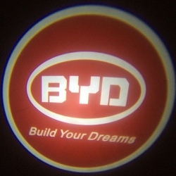 Подсветка логотипа в двери BYD,подсветка дверей с логотипом BYD,Штатная подсветка BYD,подсветка дверей с логотипом авто BYD,светодиодная подсветка логотипа BYD в двери,Лазерные проекторы BYD в двери,Лазерная подсветка BYD