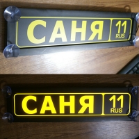 Табличка Саня светящаяся