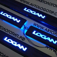 Накладки на пороги с подсветкой Renault Logan
