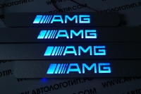 Подсветка порогов AMG,накладки на пороги с подсветкой AMG,светящиеся накладки на пороги AMG,светодиодные накладки на пороги AMG,светодиодные накладки на пороги авто AMG,накладки на пороги led AMG,декоративные накладки амг