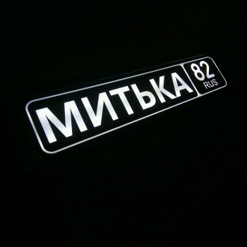 Табличка светящаяся именная Митька 82 RUS