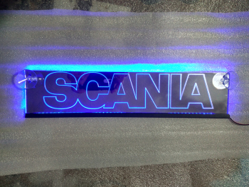 Зеркальная светящаяся табличка для грузовика SCANIA гравировкой,светящийся логотип для грузовика Скания,светящаяся эмблема SCANIA 2D,табличка Скания 2D,картина SCANIA 2D,логотип на стекло Скания 2D,светящаяся картина SCANIA 2D