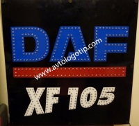 Светящийся логотип DAF XF105,светящийся логотип для грузовика DAF XF105,светящаяся эмблема DAF XF105,табличка DAF XF105,картина DAF XF105,логотип на стекло DAF XF105,светящаяся картина DAF XF105,светодиодный логотип DAF XF105,Truck Led Logo DAF XF105,12v,